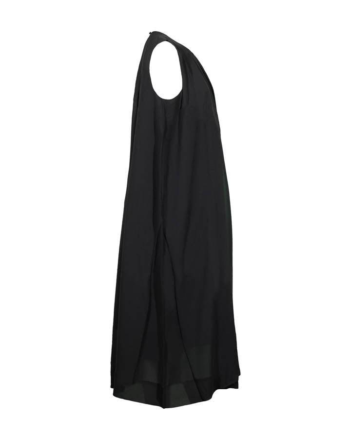 Eileen Fisher Round Neck Pleated Dress