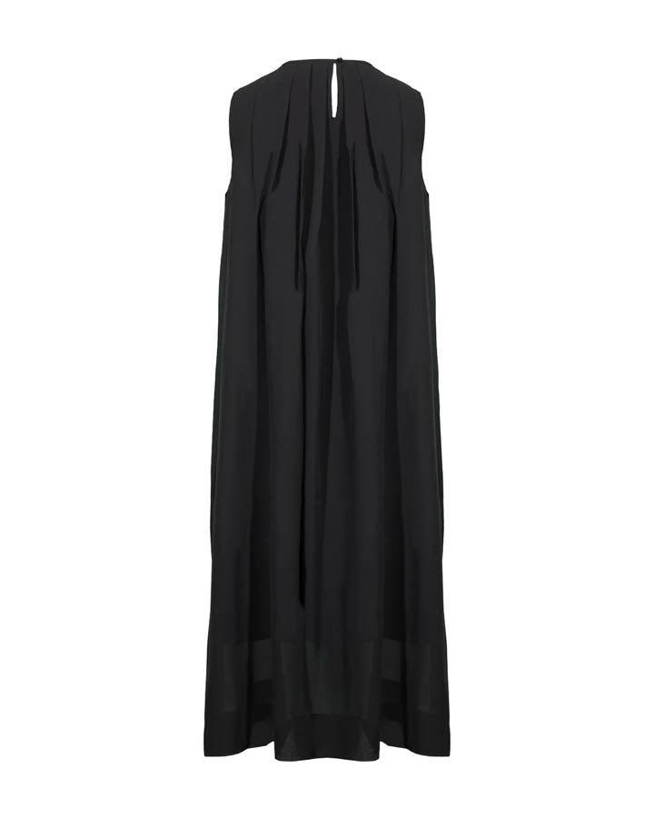 Eileen Fisher Round Neck Pleated Dress