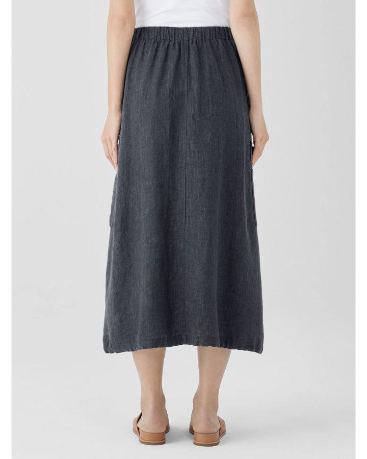 Eileen Fisher Washed Organic Linen Délavé Cargo Skirt