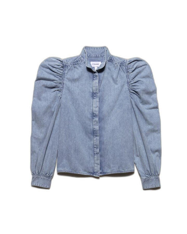 Frame - Gillian Denim Puff Sleeve Shirt