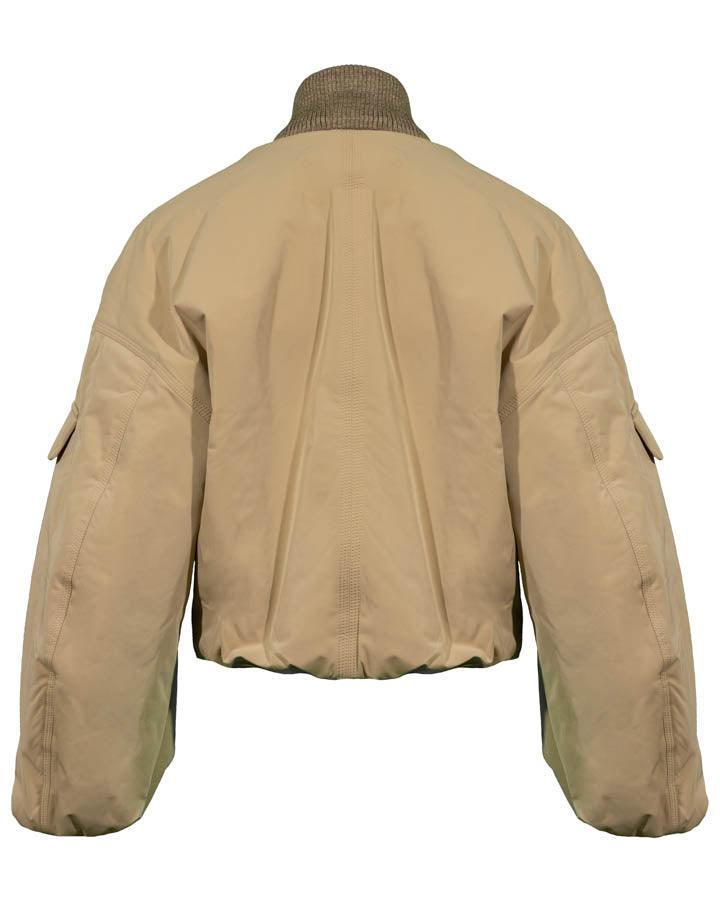 ジャケット Ganni Women's Oversized Short Bomber Jacket Khaki F9282-861 Light Twill Oversized Short Bomber Jacket