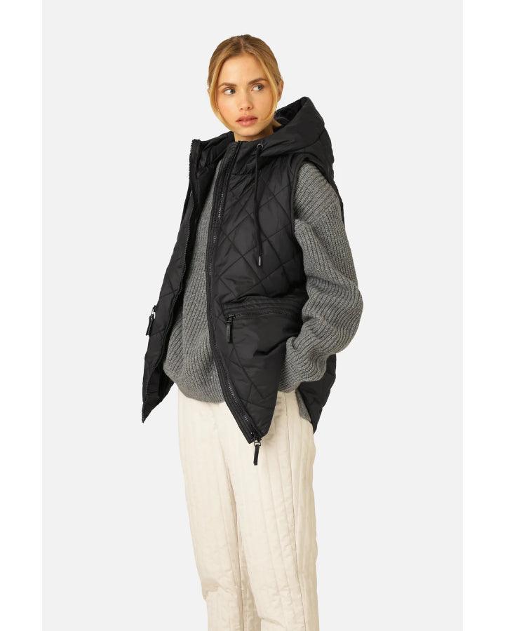 Ilse Jacobsen - Aerial04 Quilted Hooded Hip Length Vest