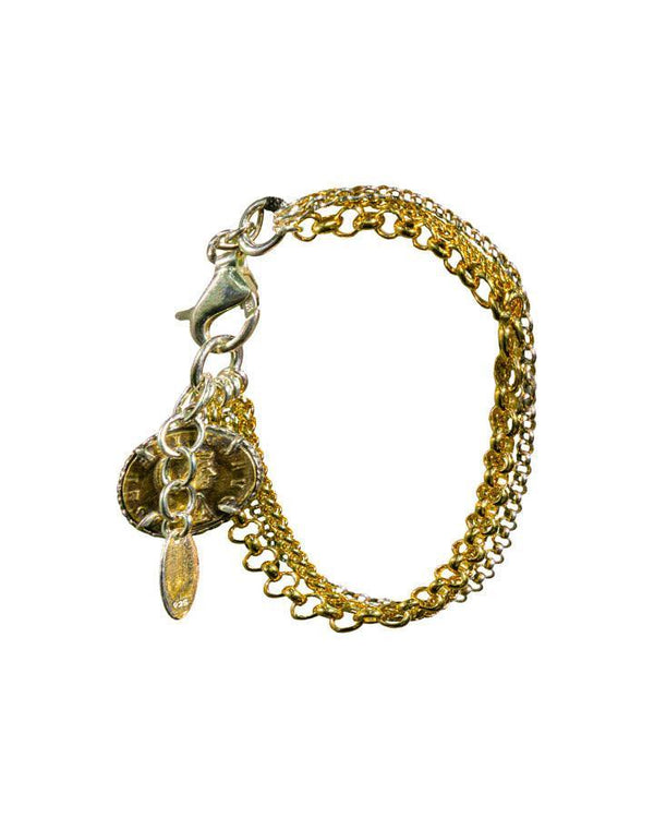 Karyn Chopik - Karyn Chopik Three Chain Coin Drop Bracelet