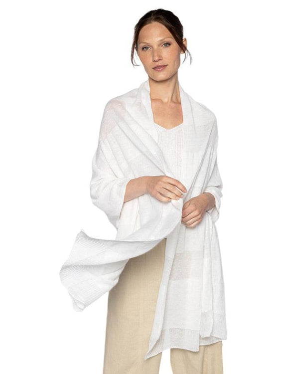 Kinross Cashmere - Kinross Cashmere Shadow Stripe Wrap