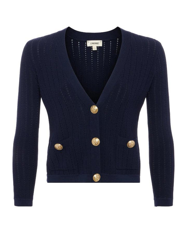 L'Agence Irvin Pointelle Knit Cardigan