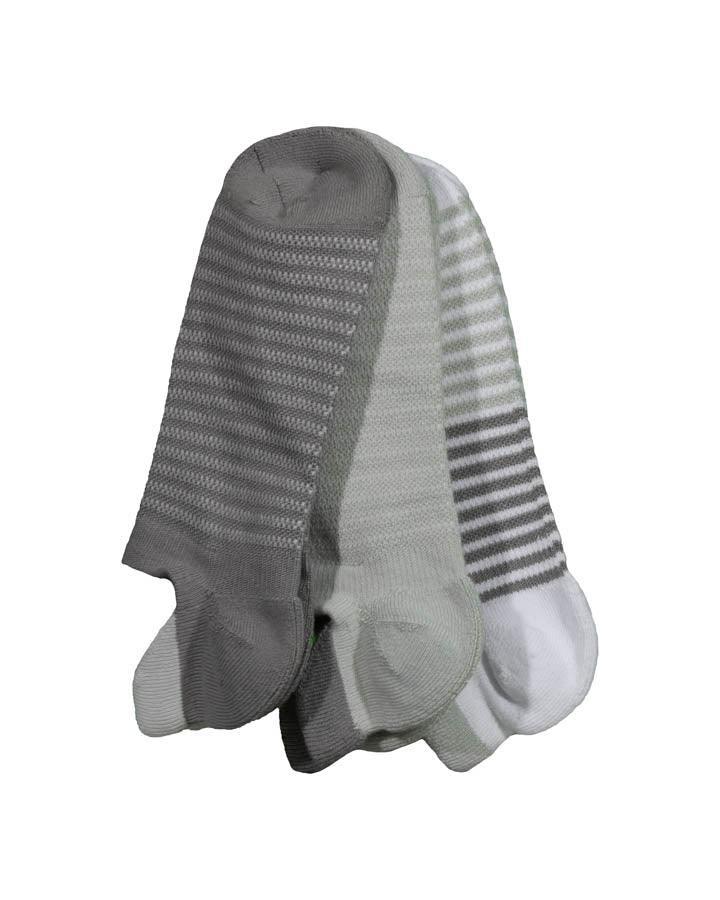 Lemon - Lemon Stripe Low Cut Heel Tab 3 PK Socks