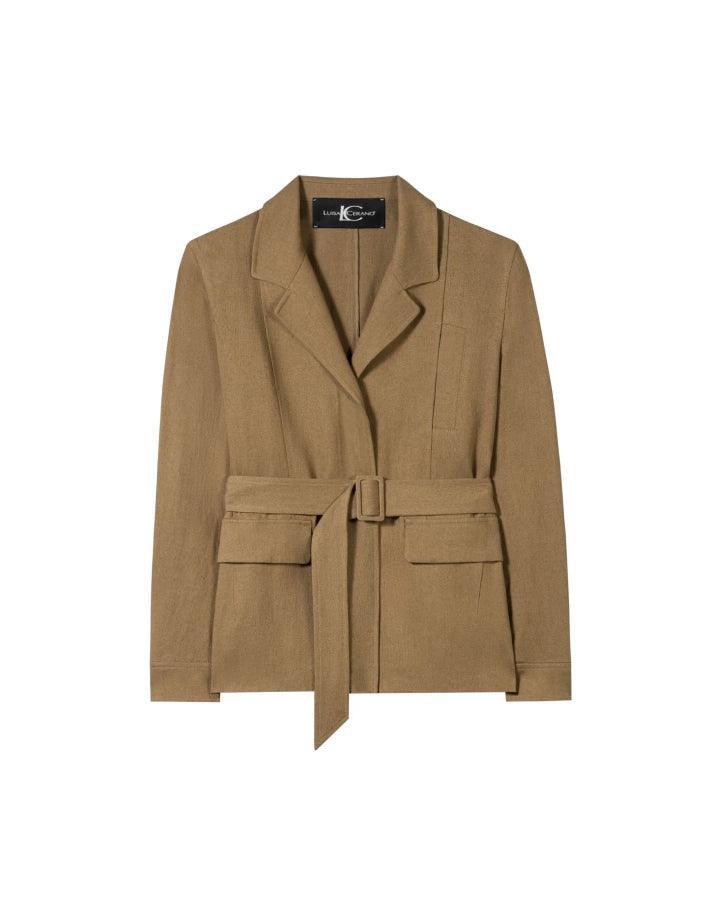 Luisa Cerano - Luisa Cerano Belted Linen Blend Jacket