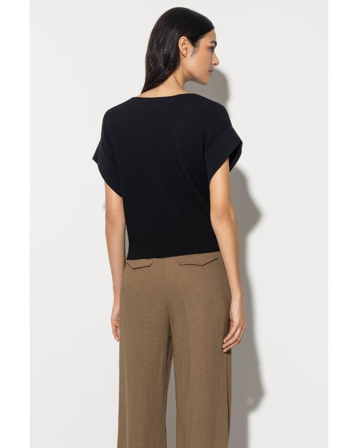 Luisa Cerano - Luisa Cerano Cotton Knit Batwing Sleeve Pullover