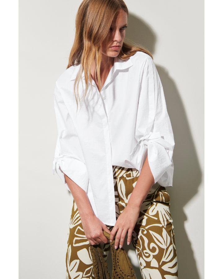 Luisa Cerano - Luisa Cerano Tied Sleeve Cotton Shirt