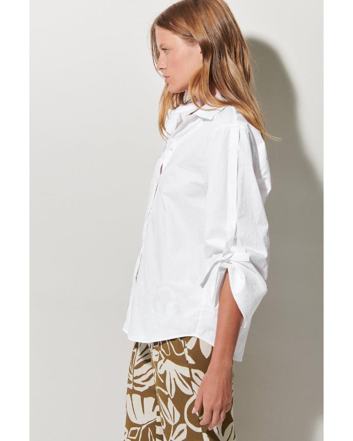 Luisa Cerano - Luisa Cerano Tied Sleeve Cotton Shirt