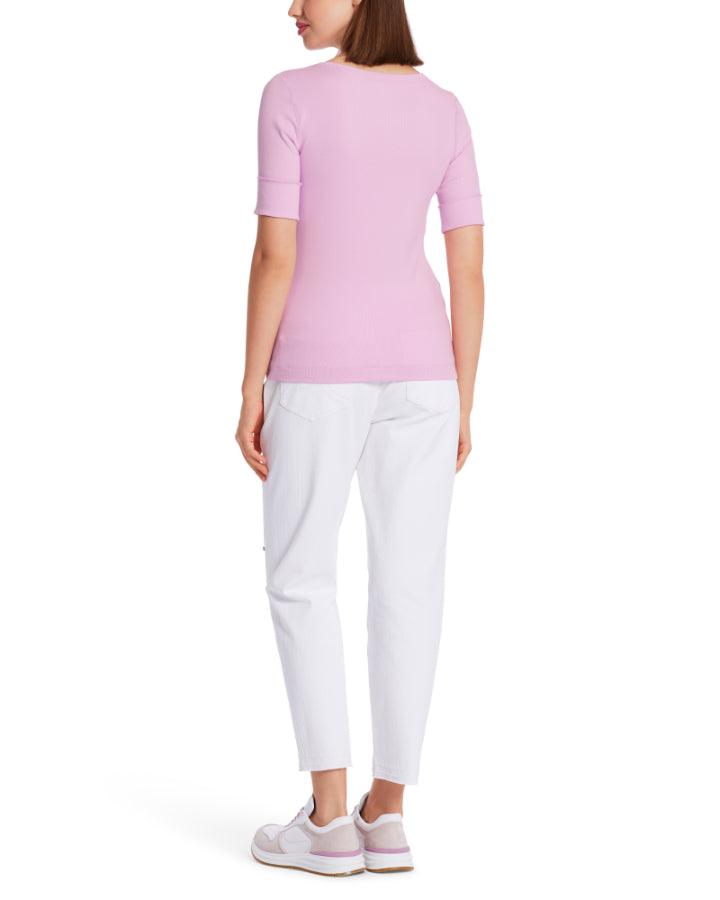 Marc Cain - Ribbed Wide Round Neck Tee