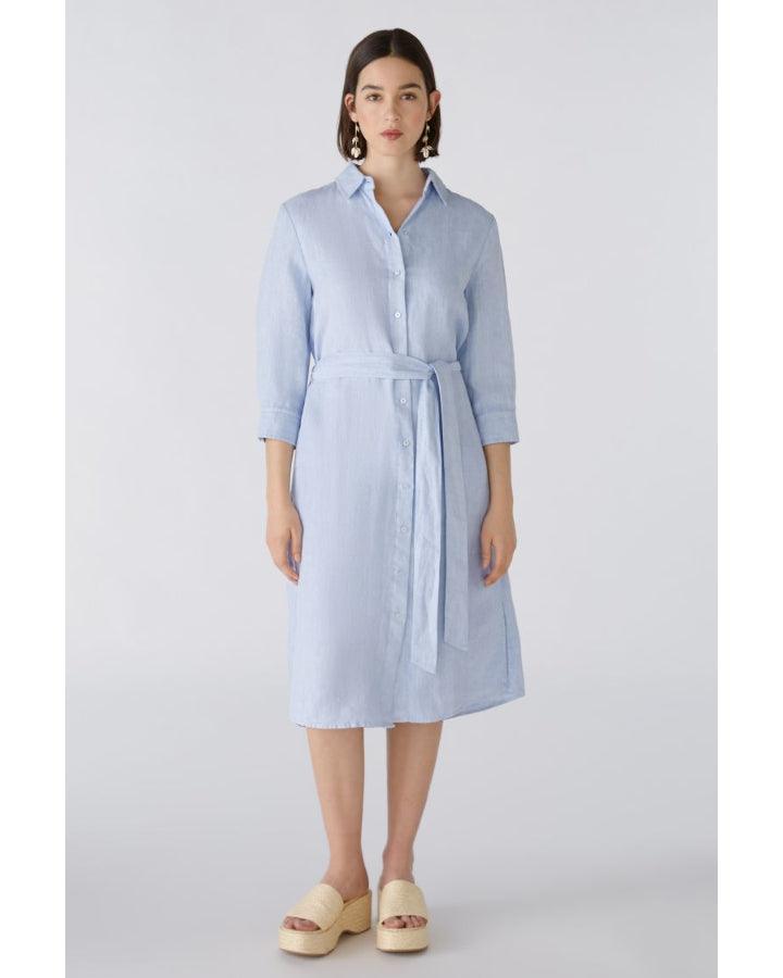 chinese dress ladies Oui Linen Button Front Shirt Dress – BLU'S