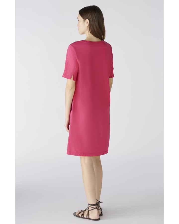 knee length dresses for ladies Oui Linen Cotton Fit and Flare Midi Dress, Light Blue main image 0