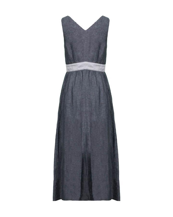Purotatto Linen Sleeveless Dress With Sparkle Waistband BLU'S Purotatto Linen Sleeveless Dress With Sparkle Waistband BLU'S