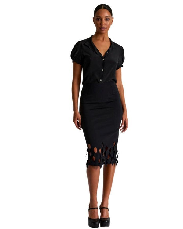 Shan - Shan Pencil Skirt With Cut Outs