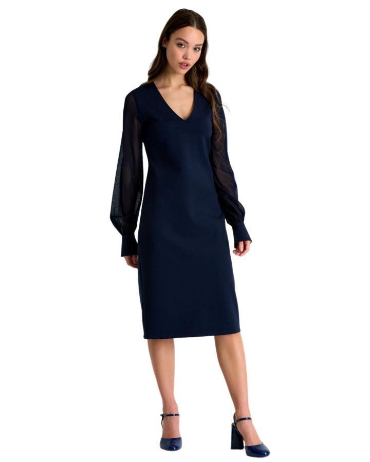 Shan - Sofia Sheer Sleeve Elegant Dress