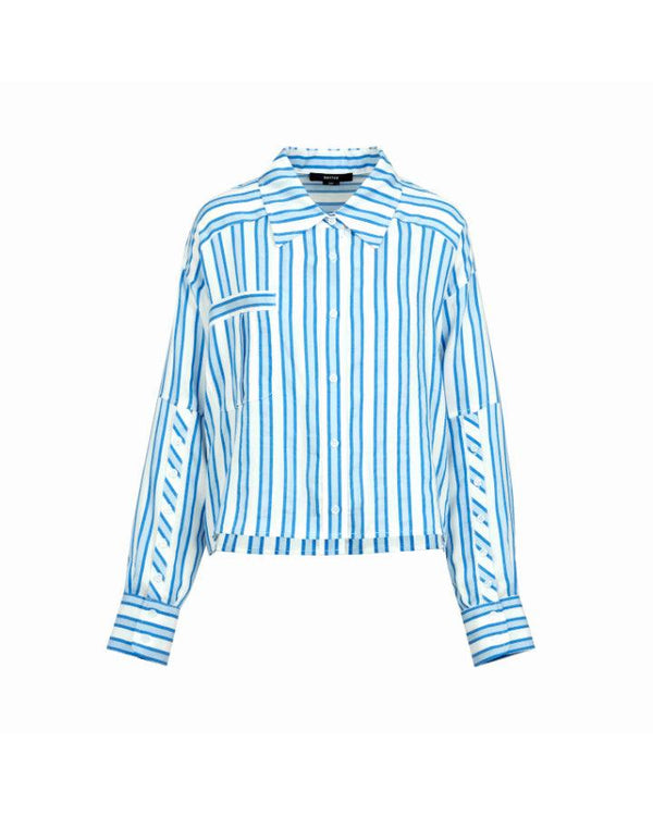 Smythe - Smythe Button Sleeve Striped Shirt