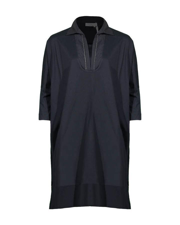 Tonet - Tonet Wing Sleeve Shirt Dress