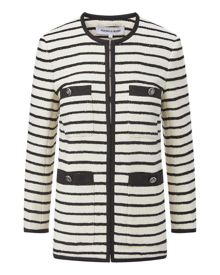 Veronica Beard Foster Striped Dickey Jacket
