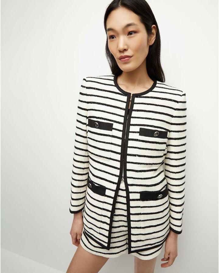 Veronica Beard Foster Striped Dickey Jacket
