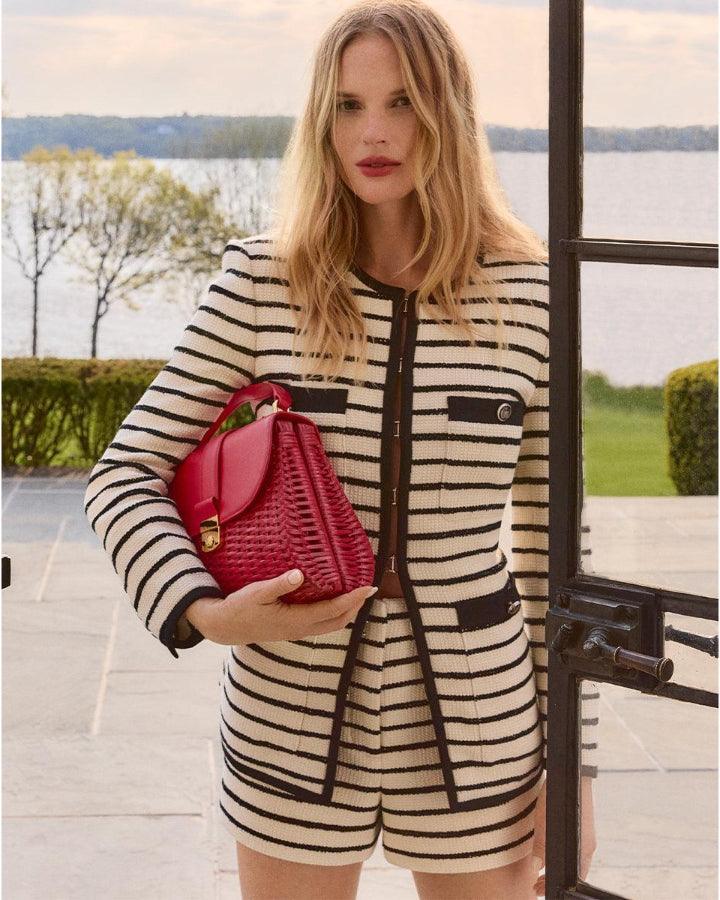 Veronica Beard Foster Striped Dickey Jacket