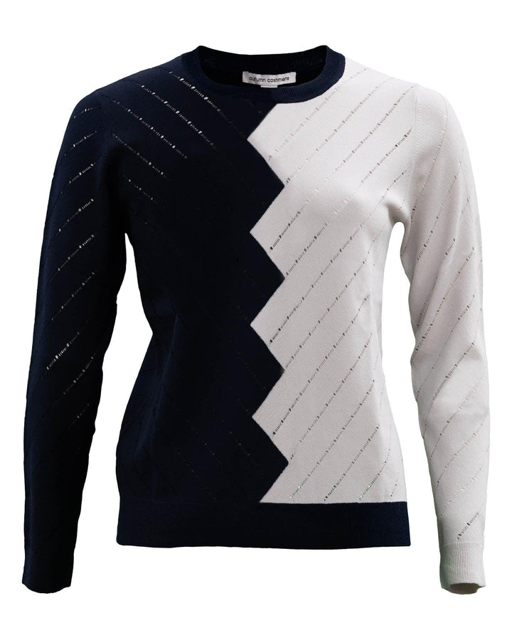 Autumn Cashmere - Color Block Pointelle Sweater