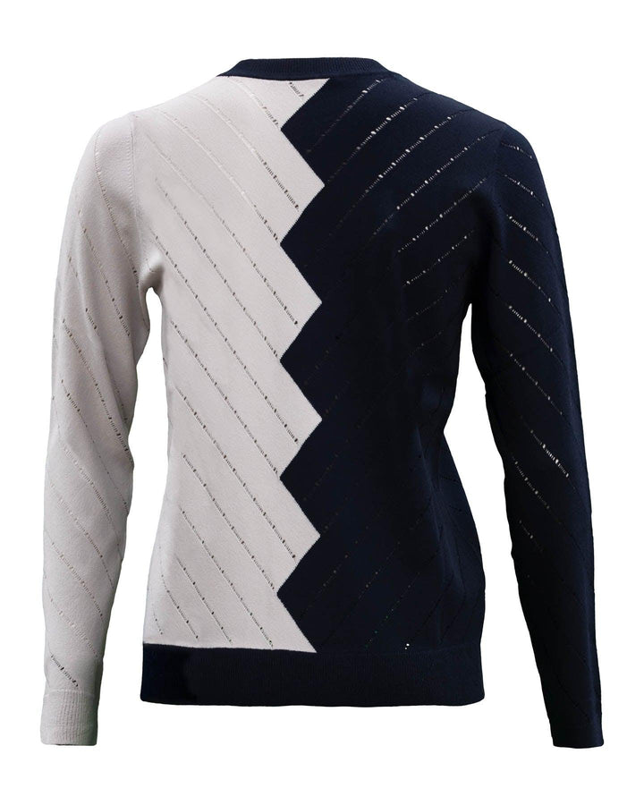 Autumn Cashmere - Color Block Pointelle Sweater
