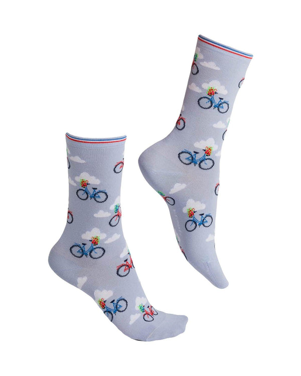 Bleu Foret - Bikes Pattern Socks