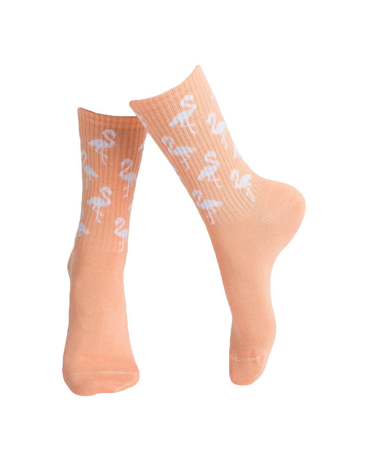 Bleu Foret - Flamingo Ribbed Socks