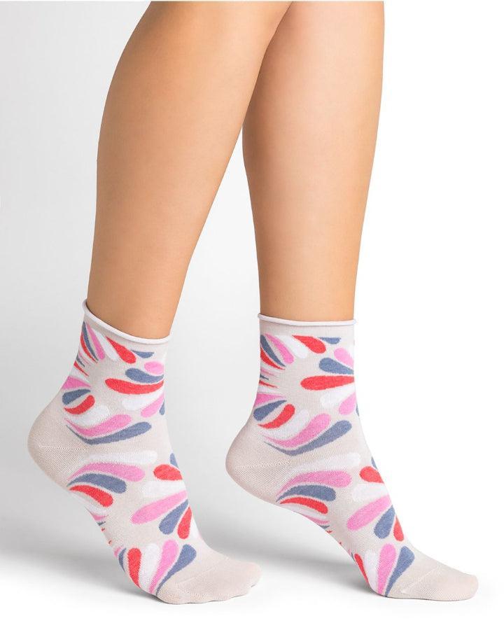 Bleu Foret - Flower Power Socks