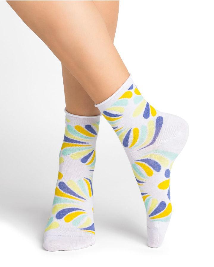 Bleu Foret - Flower Power Socks