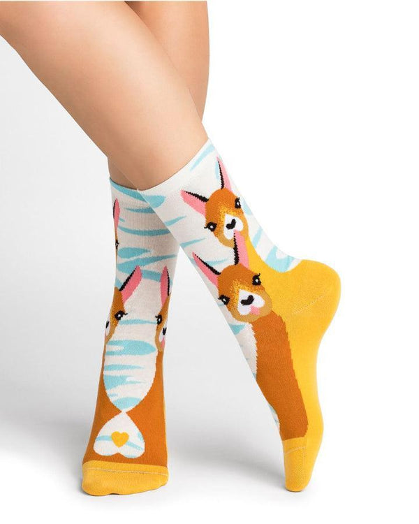 Bleu Foret - Lamas Pattern Socks