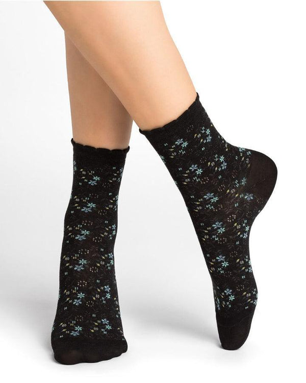 Bleu Foret - Liberty Pattern Socks