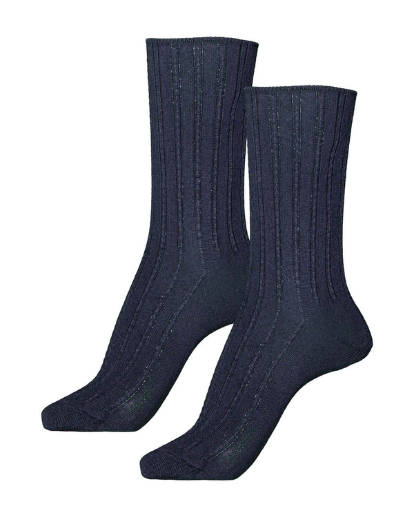 Bleu Foret - Modal Cashmere Socks Black