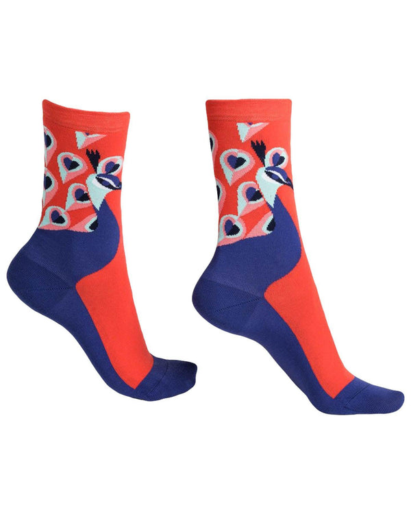 Bleu Foret - Peacock Pattern Socks