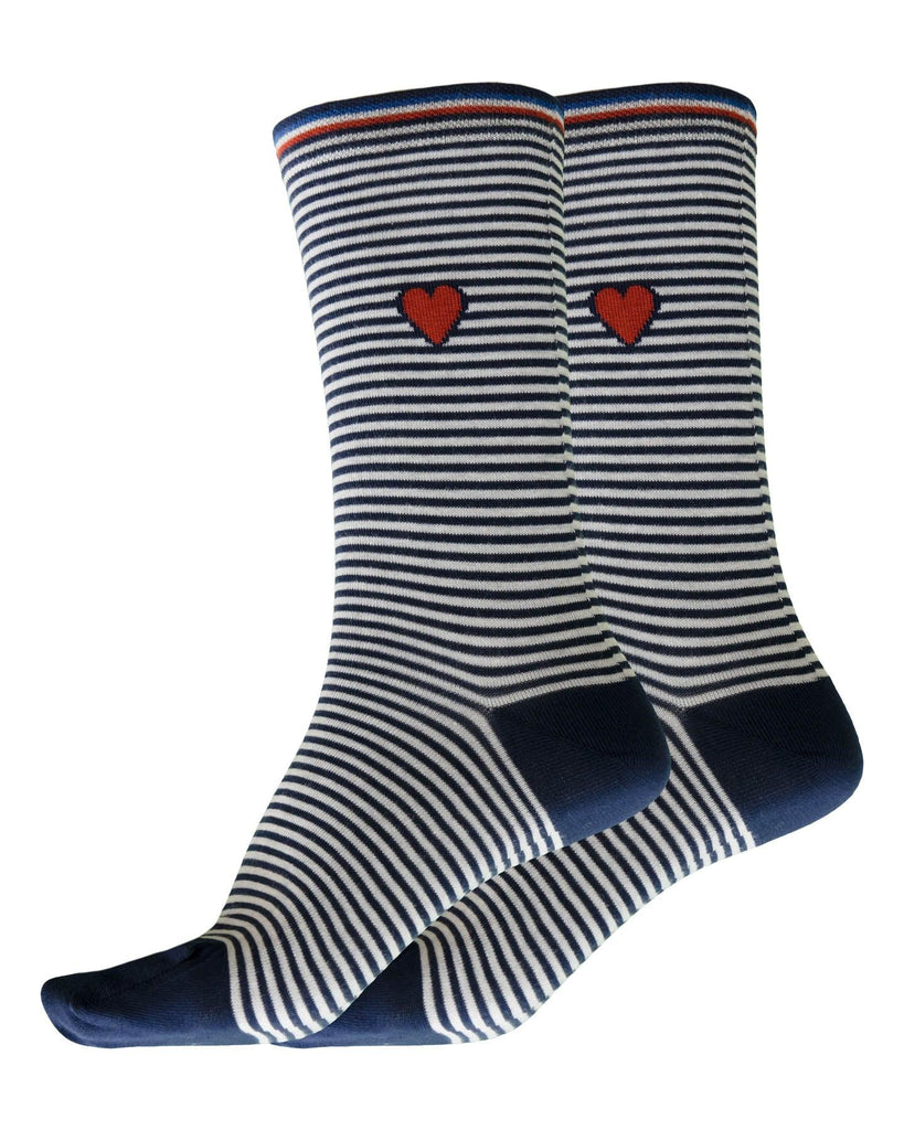 Bleu Foret - Sailor with Heart Socks