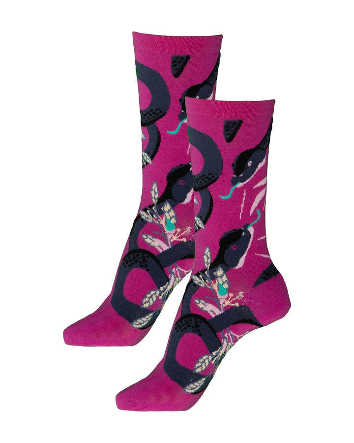 Bleu Foret - Snake Socks Pink