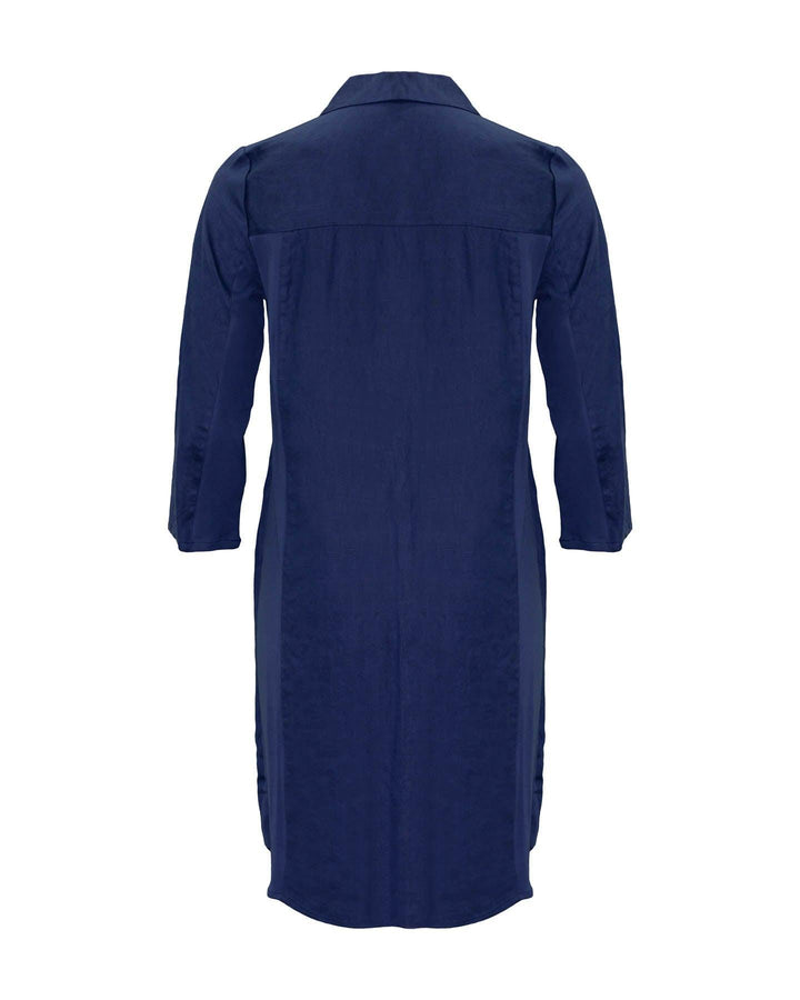 Blush No. 9 - Linen Shirt Dress Blue