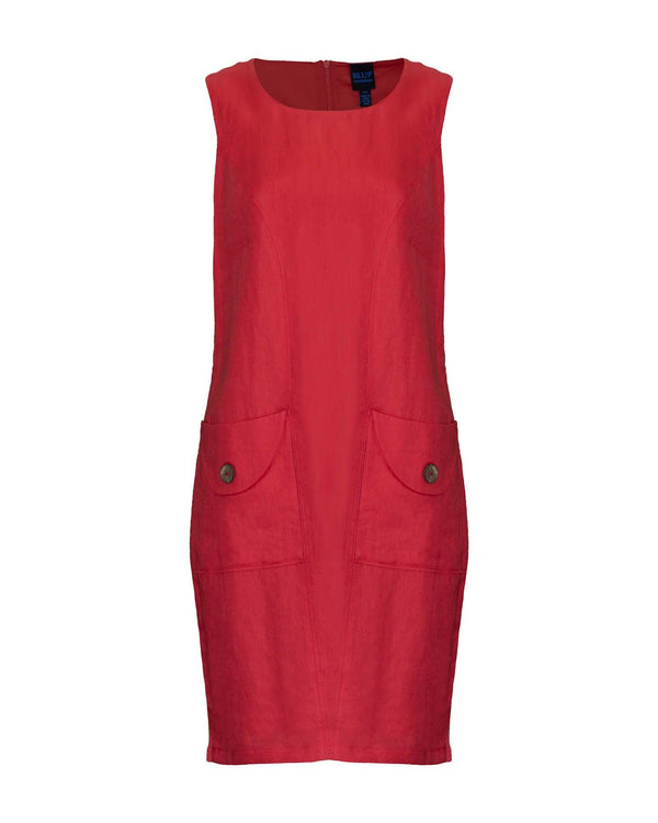 Blush No. 9 - Linen Sleeveless Dress True Red