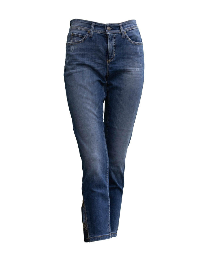 Cambio - Cropped Crystal Zip Hem Jean