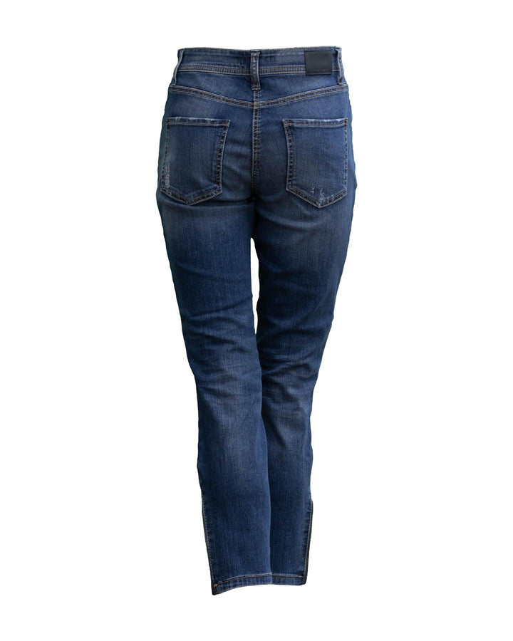 Cambio - Cropped Crystal Zip Hem Jean