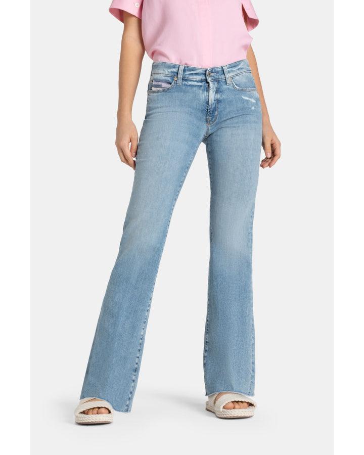 Cambio - Paris Flared Raw Hem Jeans