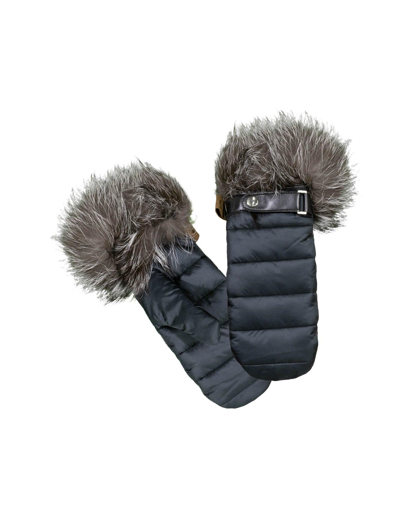 Mittens with clearance fur trim
