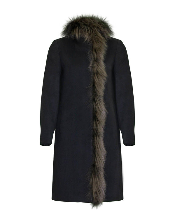 Cinzia Rocca - Virgin Wool High Collar Coat Black