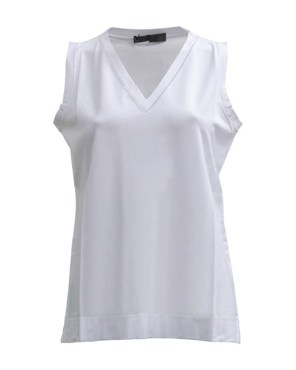 D-Exterior - Classic V Neck Sleeveless Shell