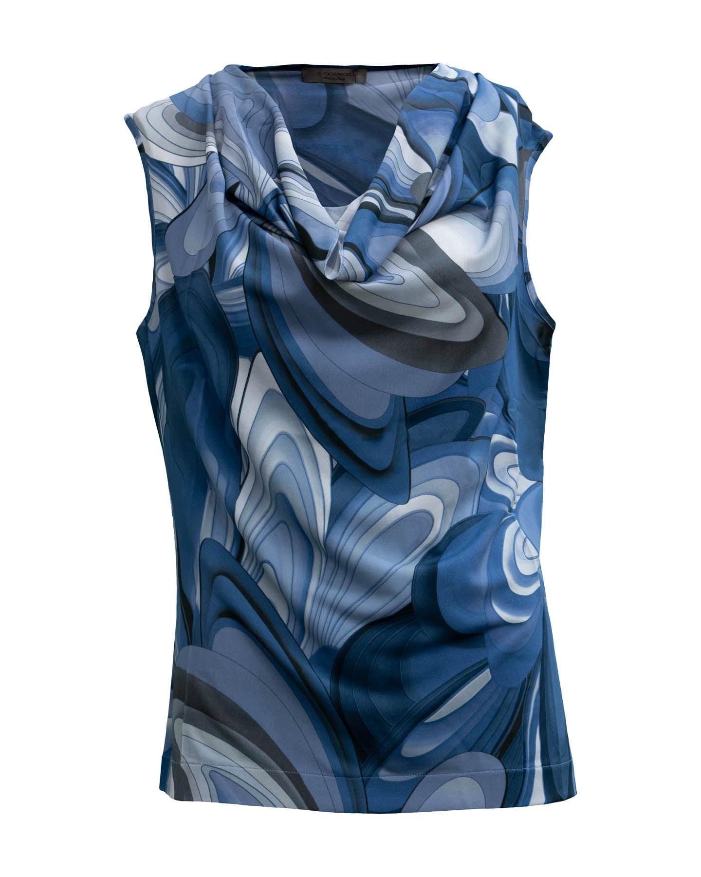 Cowl Neck Print Shell – BLU'S