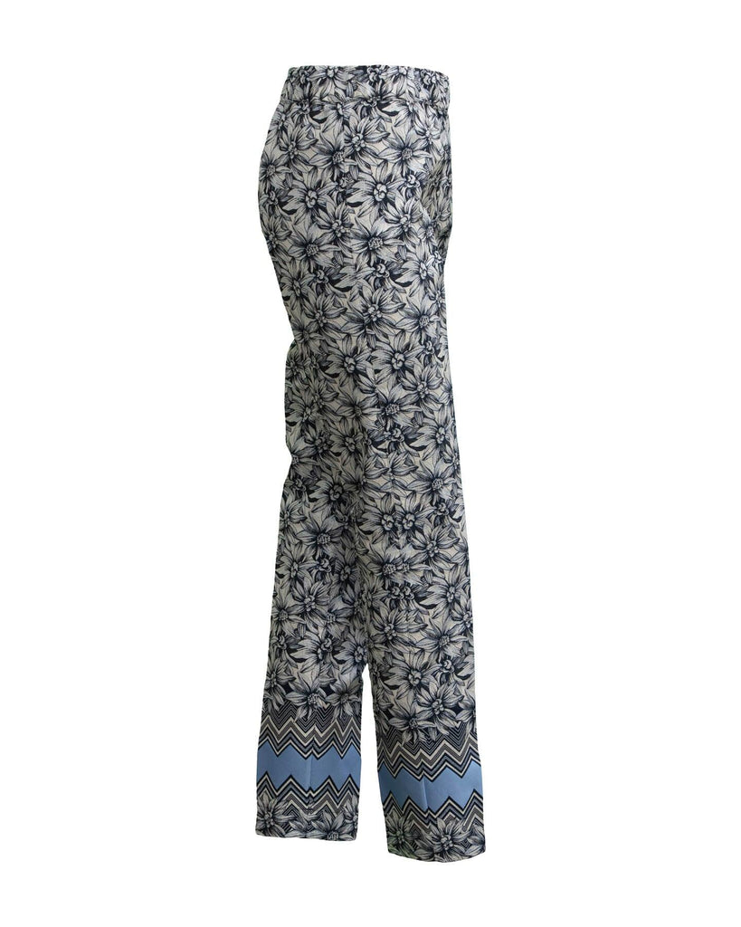 D-Exterior - Floral Print Pull-on Pants