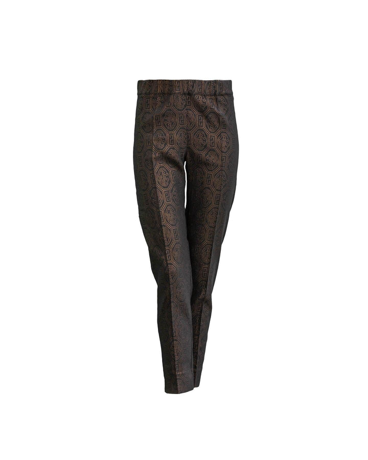 D-Exterior - Metallic Jacquard Pants in Brocade