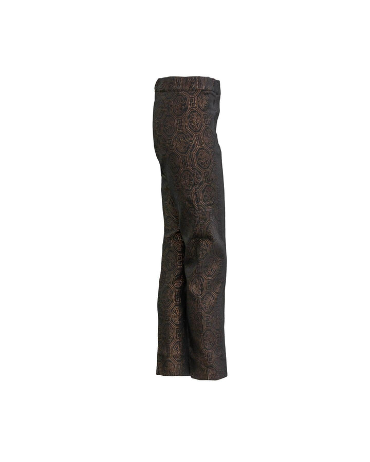 D-Exterior - Metallic Jacquard Pants in Brocade