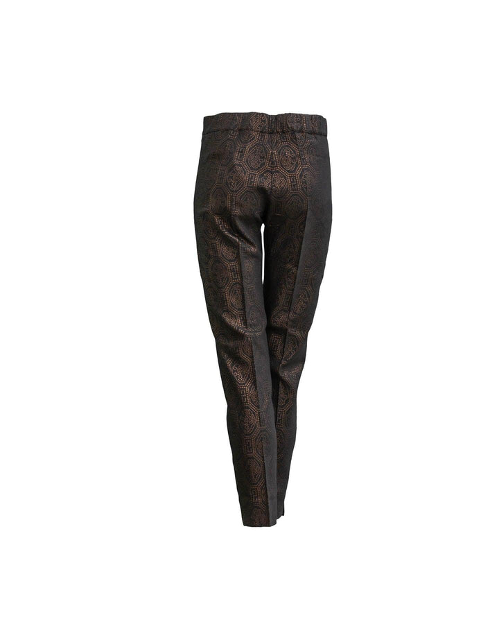 D-Exterior - Metallic Jacquard Pants in Brocade